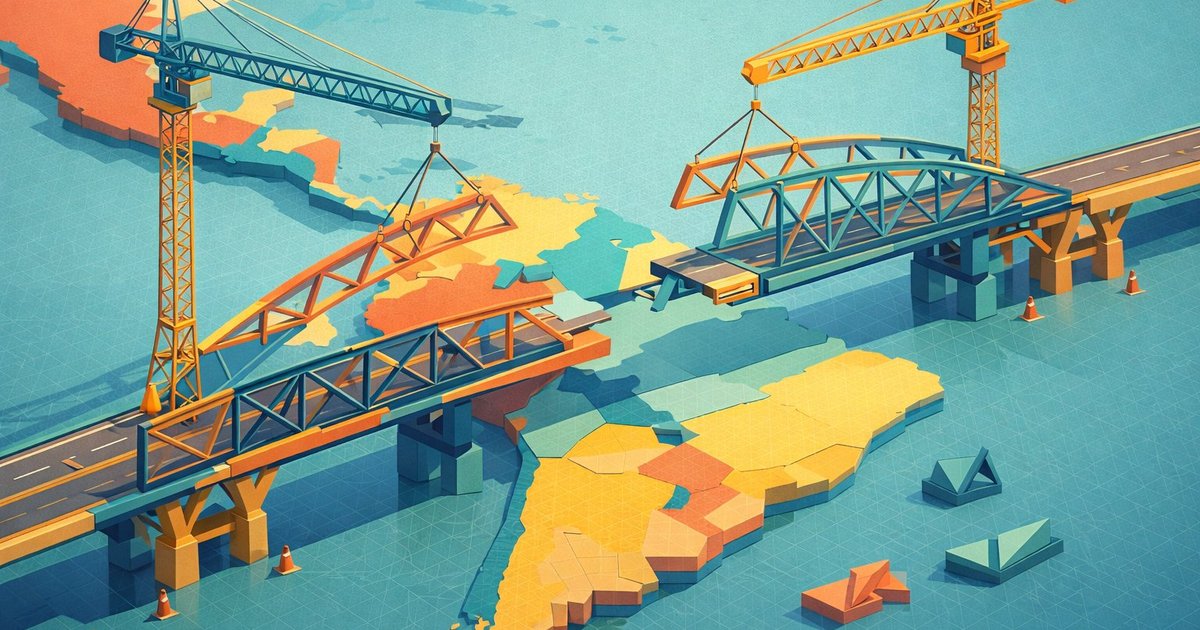 Blueprint-style diagram showing three different channel program architectures for Latin America market entry